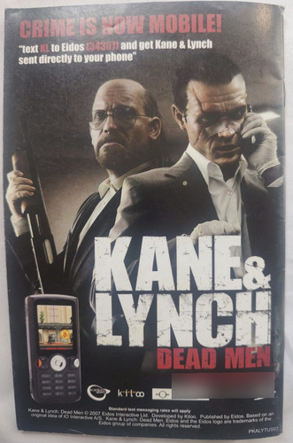 Kane & Lynch Solo Manual Original Xbox 360 (Usado)