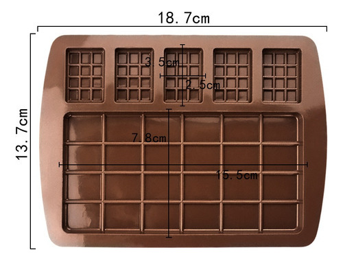 Moldes de Silicona para Barras de Chocolate – 2 Piezas Antiadherentes Reutilizables, Moldes para Hacer Dulces, Caramelos, Jabones o Postres DIY, Resistentes al Calor, Marrón