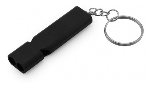 Silbato Pito Metalico Pequeño Tubular Tipo Llavero Plateado