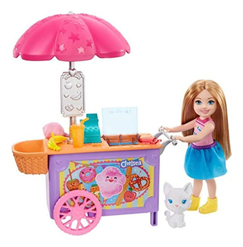 Barbie Club Chelsea Juego De Carrito De Bocadillos Y Muñeca