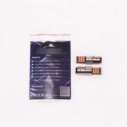 Led Pisca/meia Luz P21/5w Premium Canbus (âmbar)+canceller