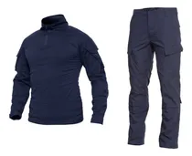 Comprar Uniforme Táctico Azul Marino Camisa + Pantalón Militar Set