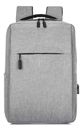Muchilas Bolsa Notebook Usb Estudante Universitário Unisex Cor Cinza