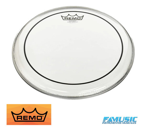 Imagen 2 de 11 de Parche Tom Bateria Remo Usa Pinstripe Clear 10¨ Hidraulico
