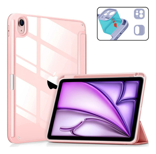 Capa Premium Acrílico Para iPad Air7 (m3) 11 Polegadas A3266 Cor Rosa-claro