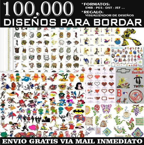 Pack 120.000 Diseños Para Bordar Matrices Bordados + Regalo