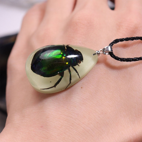 Collar Insecto Brilla En La Oscuridad Fluorescente Hombre
