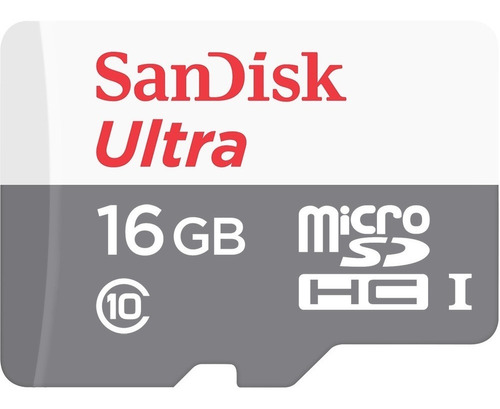 Memoria Microsd Hc Uhs-i Sandisk 16gb Clase 10 80mb/s C/adap