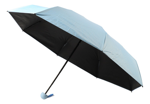 Parasol Mini Compacto Azul Plegable Para Días Soleados Y Llu
