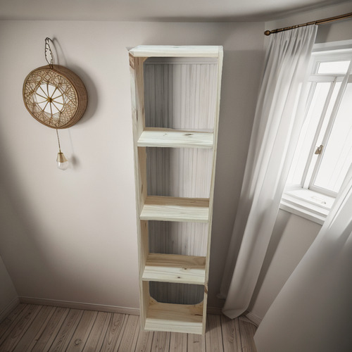Repisa / Estantes / Organizador 4 Cubos - Madera De Pino Pino Natural Lijado