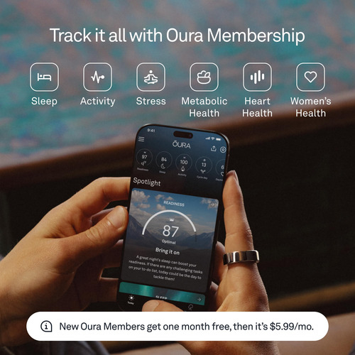 Oura Ring 4 Smart Ring Monitor Personal Silver Brushed T:13
