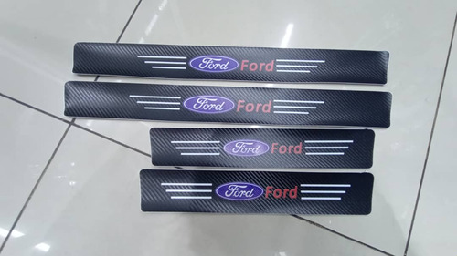 Cubre Socalo Pisaderas Pegatina Fibra Carbono Ford