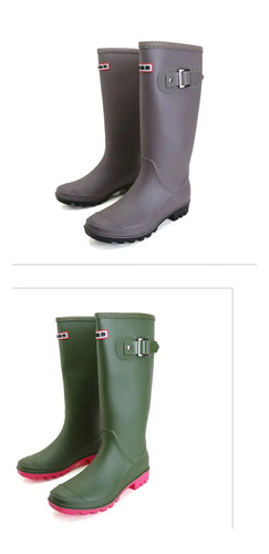 Botas De Lluvia Impermeables De Punto Alto Para Mujer, Estil