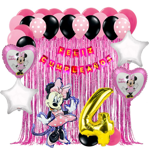 Kit Globos Mimi Minnie Mouse Decoración Cumpleaños Birthday