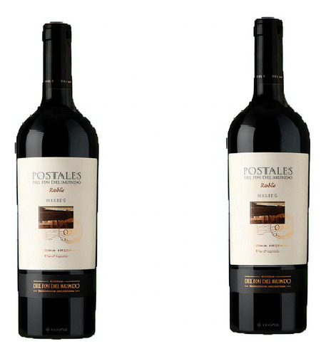 Vino Tinto Postales Roble Fin Del Mundo Malbec Pack X2