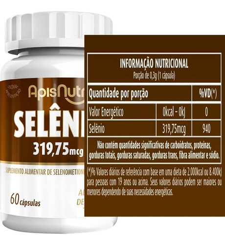 Selênio - 60 Cápsulas - Apisnutri