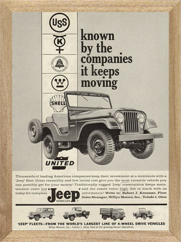 Jeep  , Cuadro , Auto , Publicidades , Poster Carteles  X284