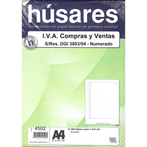 Formulario Husares Iva Compras  Ventas 4502 Numerado Afip A4