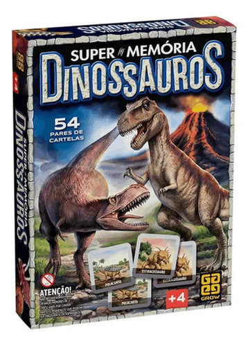 Jogo Memória Super Dinossauros Grow - 108 Cartelas