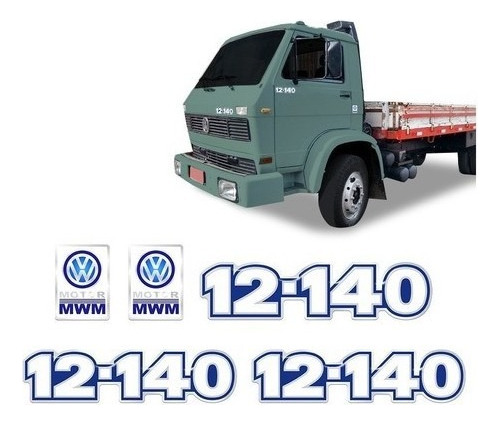 Kit Jogo Completo De Emblemas Adesivos Volkswagen 12-140 Mwm