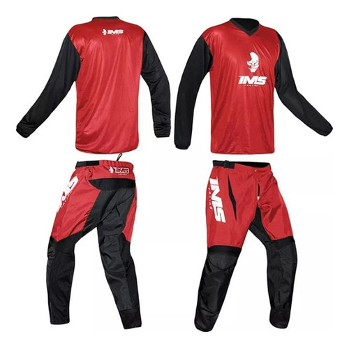 Conjunto Camisa + Calça Ims Mx Preta Para Motocross Trilha