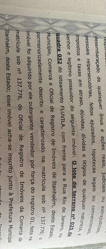 Terreno Com Escritura E Documentação Em Dia.
