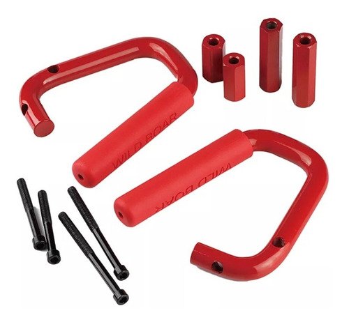 Par Agarraderas Metal Tubular Jeep Wrangler Delanteras Rojo