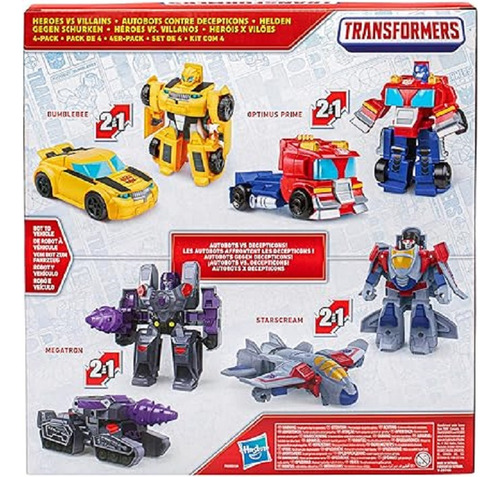 Transformers Héroes Vs Villanos -set De 4 Figuras (f7147)