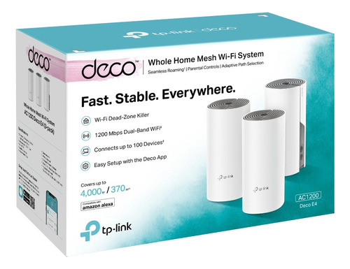 Router Deco Tp Link Home Mesh E4 3 Pack Ac1200 Rango 420m2