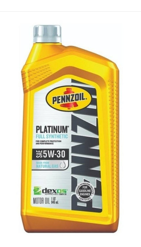 Aceite Sintetico Paquete 6 Litros 5w30 Pennzoil 