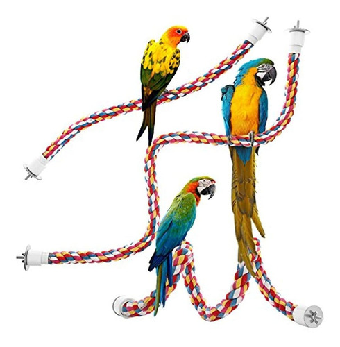 Jusney Bird Perchas De Cuerdaparrot Toys 33 Pulgadas Cuerda