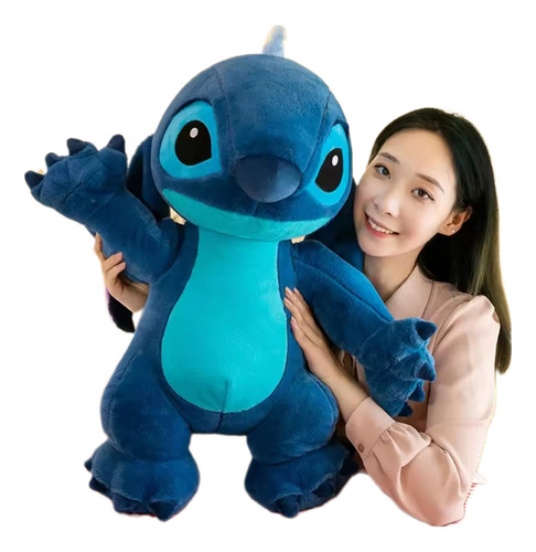 Peluche Stitch Solo De Pie Tierno Suave Felpado 90cm Color Azul