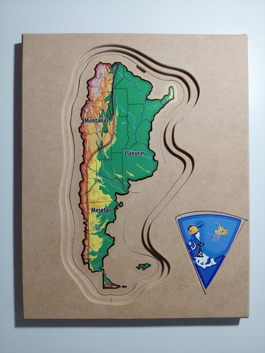 Imagen 4 de 6 de Juego Aprendizaje Rompecabeza Argentina 5 Capas