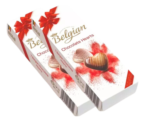 Corazones De Chocolate Rellenos The Belgian 65 Gr. Pack X2