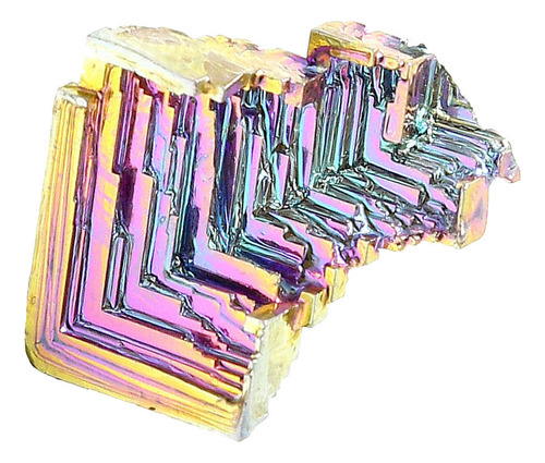 Cristal De Bismuto Natural, Metal Colorido, Cristal Mineral