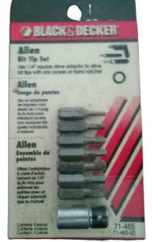 Juego De Puntas Allen Black & Decker 8 Piezas