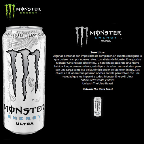 Bebida Energizante Monster Energy Ultra 473ml Sin Azucar