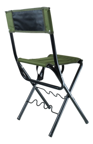 Banqueta Dobrável Pesca Brasil Pescador C/ Suporte P/ Varas Cor Verde