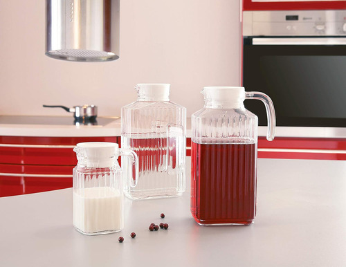 U Chef Jarra De Vidrio Para Agua Con Tapa De 1.7 Litros Color Transparente