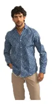 Comprar Camisa Manga Larga Flores Azul Kenneth Cole Para Hombre