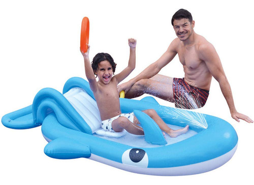 Piscina Inflable Con Tobogán Acuático De Ballena Para Verano