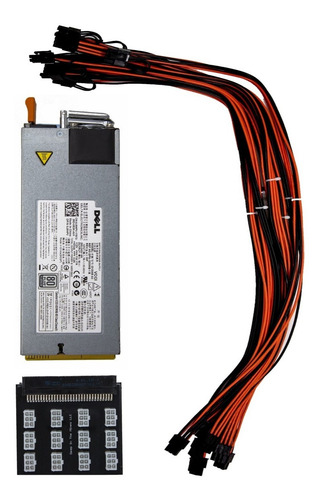Imagen 4 de 4 de Fuente Mineria Dell 1400w + 12 Cables Pcie + Breakout Board