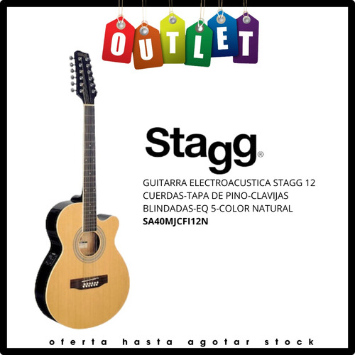 Stagg Guitarra Electroacustica 12 Cuerdas Fishman Outlet 63 (Reacondicionado)