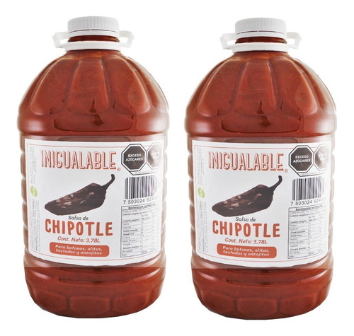 Salsa Inigualable Chipotle 2 Garrafas 3.78 L Alitas Botanas