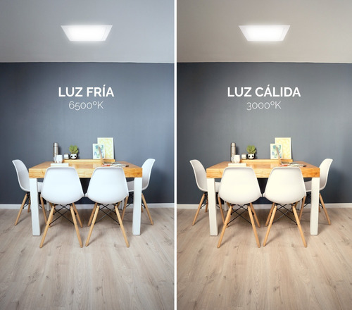 Imagen 8 de 9 de Plafon Led 18w Techo Embutir Lampara Cuadrado