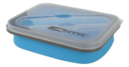 Pote Marmita De Silicone Retrátil Com Garfo 700ml Mini Bento