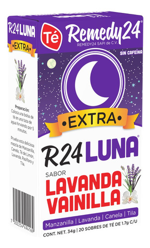 Té Remedy24 Luna Extra Lavanda Vainilla