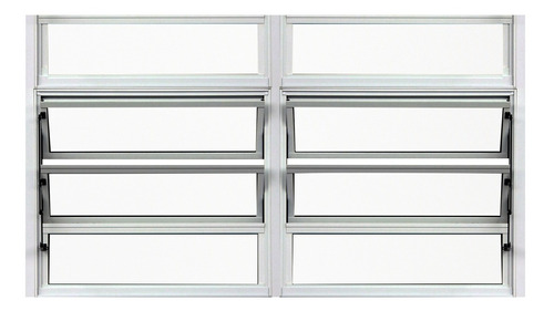 Imagem 1 de 6 de Vitro Basculante Alumínio Branco 80x150cm - C/ Vidros 3mm