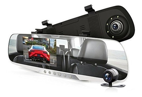 Dash Cam Espejo Retrovisor Monitor - 4.3 dvr Vista Posterio