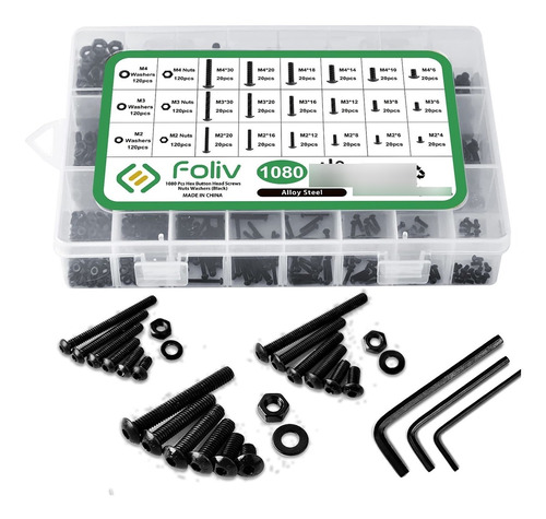 Foliv Juego Tornillo Cabeza Hexagonal Llave Allen Color